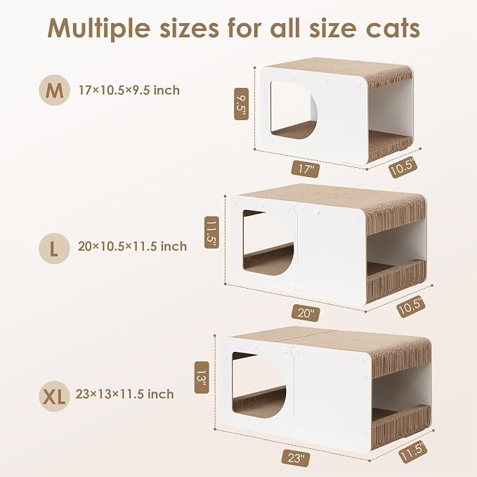 EHEYCIGA Cardboard Cat Scratcher House, 20-Inch Corrugated Cat Scratcher - Image 6