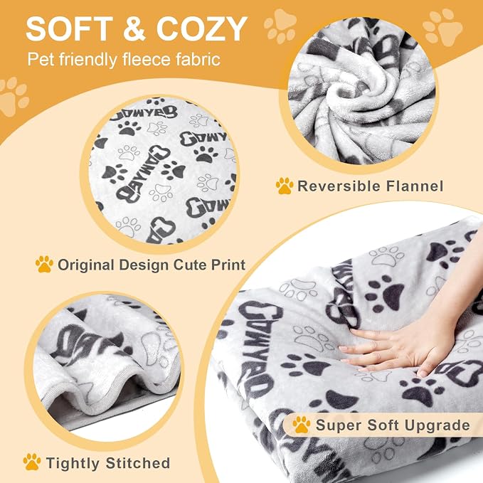 Soft Dog Blankets for Large Dogs & Cat Flannel Blanket Washable, 1 Pack 3 - Image 3