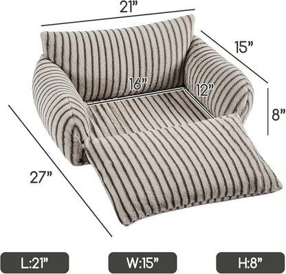 Hollypet Cat Bed Fluffy Plush Mutifuctional Double-Layer Soft Pet Couch - Image 3