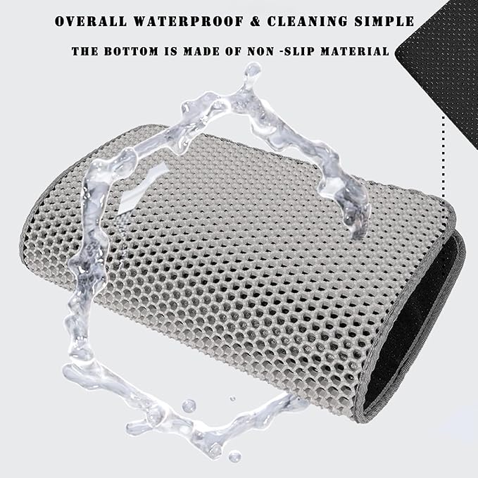 HCY&WLD Cat Litter Mat, 45x26/35x24/30x22/24x18 Inch Double Layer Cat Litter - Image 6