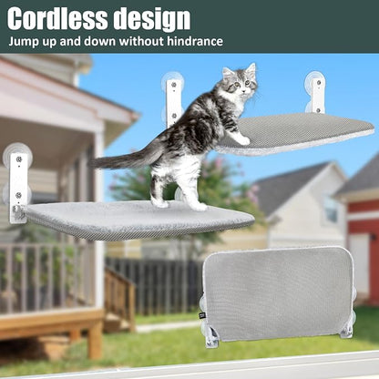 Sunhoo Cat Window Hammock Perch Cordless Perches Window Sill Seat Bed Foldable - Image 6