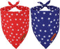 ADOGGYGO Star Dog Bandana 2 Pack, Reversible Red Blue Patriotic Pet Scarf Bib by ADOGGYGO