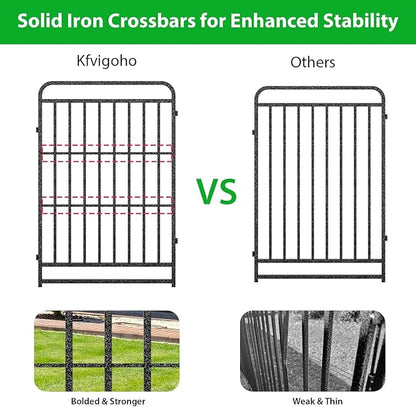 Dog Fence Outdoor 24 Piece Panels 32" Height, Square Steel Pipe - Image 2
