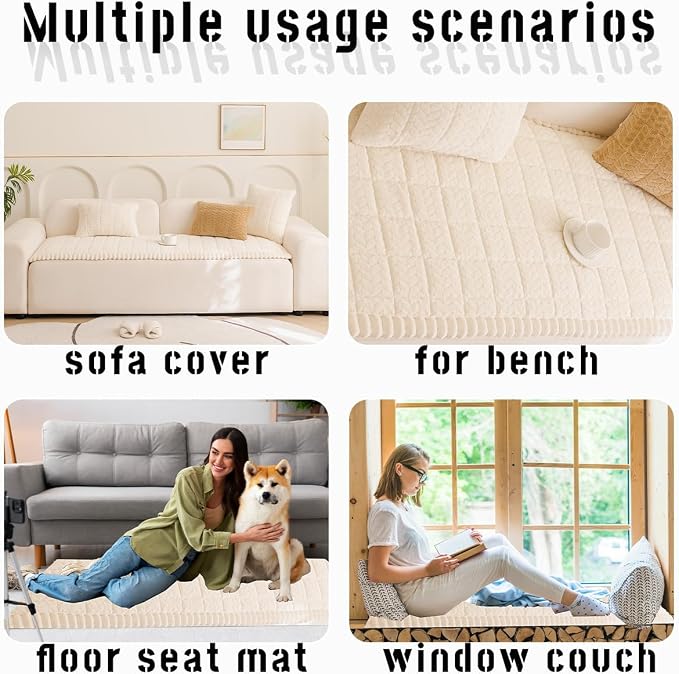 Sofa Cover Fuzzy Couch Cover for Pet, Couch Covers for Dogs Washable Non-Slip - Image 6