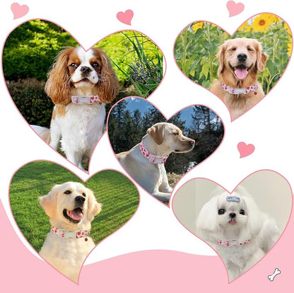 Pink Dog Collar for Small Dogs, Cute Dog Collars Girl Puppy Collar - Image 7