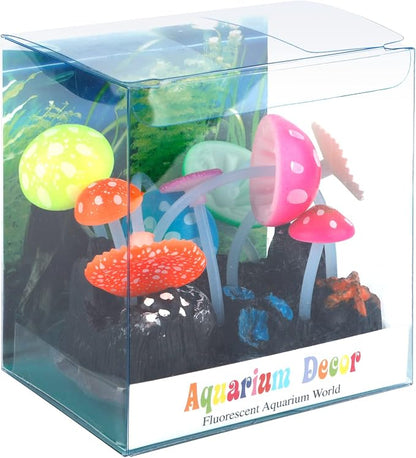 Uniclife Glowing Effect Artificial Mushroom Aquarium Plant Decor Ornament - Image 6