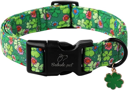 St Patricks Day Dog Collar for Large Dogs by Babolepet
