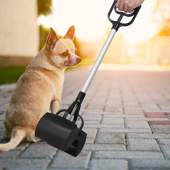 Kisangel Long Handle Pet Waste Scooper Black Dog Waste Picker Outdoor Poop - Image 5