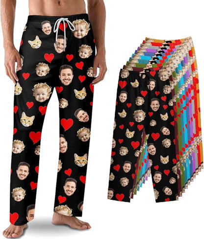 Custom Pajama Pants with Face customized PJ Pants Christmas Valentine gifts by Unknown