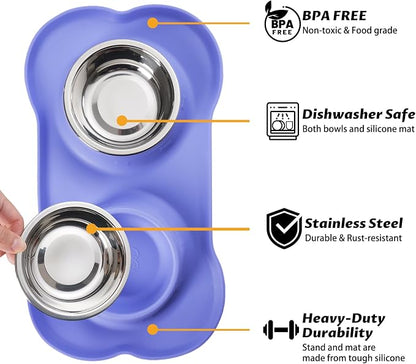 Hubulk Pet Dog Bowls 2 Stainless Steel Dog Bowl - Image 2