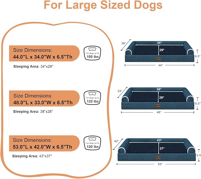 Large Dog Bed Orthopedic Washable: Jumbo Dog Bed Bolster Extra Large Dogs Egg - Image 6