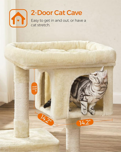 Feandrea Cat Tree, 33.1-Inch Cat Tower, Plush Condo - Image 4