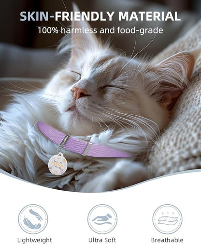 Cat Collar with Bell, Stretch Elastic Quick Release, Non Breakaway Lightweight - Image 7
