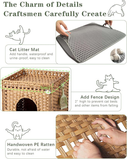 Cat Litter Box Enclosure Furniture, Hidden Litter Box - Image 3