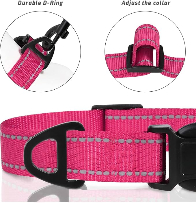 TagME Reflective Nylon Dog Collars, Adjustable Classic Pet Collar - Image 3