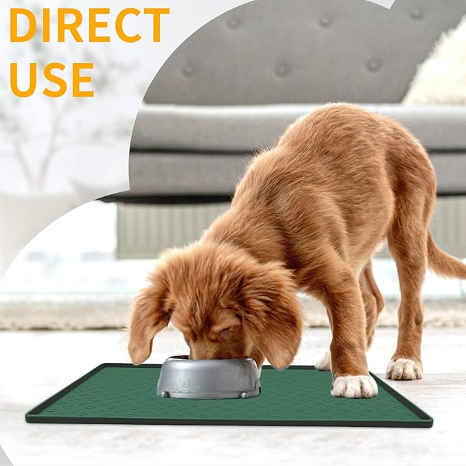 Ptlom Pet Placemat for Dog and Cat, Waterproof Silicone Pet Feeding Bowl Mats - Image 5