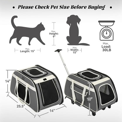 PETSFIT Large Pet Carrier with Wheels Designed - Image 2