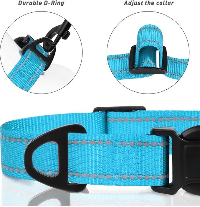 TagME Reflective Nylon Dog Collars, Adjustable Classic Pet Collar - Image 3