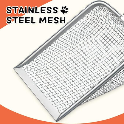 Cat Litter Scoop, Sturdy Litter Cleaner Corner Shovel, Stainless Steel Mesh - Image 4