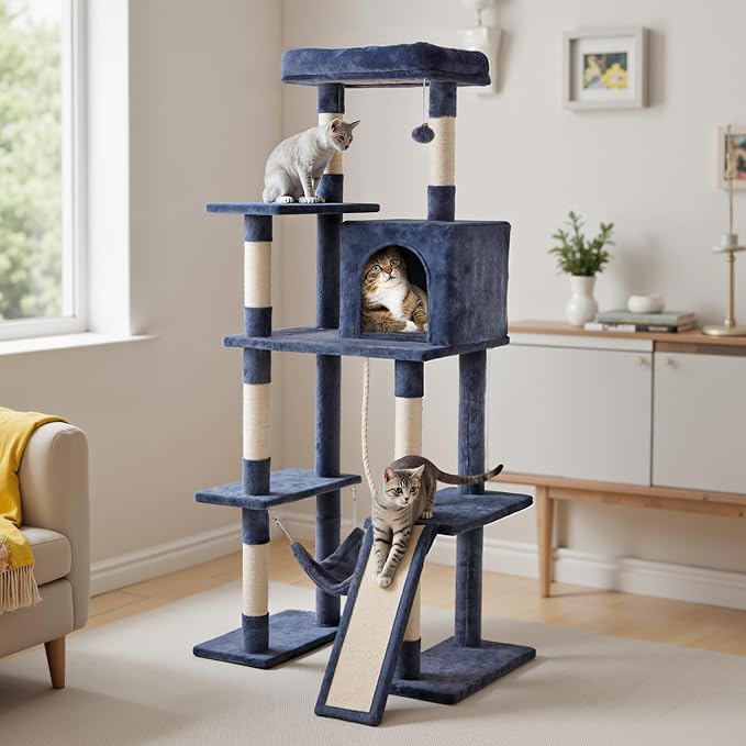 Sweetcrispy 63 inch Cat Tree Tower, Large Multi Level Cat Climbing Tower - Image 7