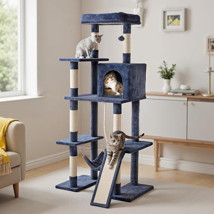 Sweetcrispy 63 inch Cat Tree Tower, Large Multi Level Cat Climbing Tower - Image 7