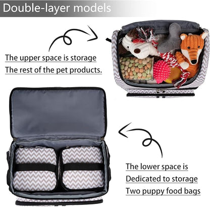BAGLHER Pet Travel Bag, Double-Layer Pet Supplies Backpack, Pet Travel Backpack - Image 6