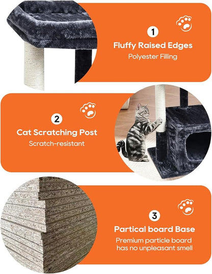 SYANDLVY 27IN Cat Tree for Indoor Cats Large Adult, Modern Activity Tower - Image 5