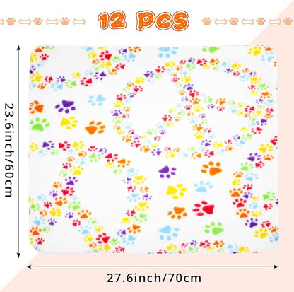 Tatuo 12 Pieces Puppy Blanket for Litter Dog Bulk Summer Throw Blanket Puppy - Image 2