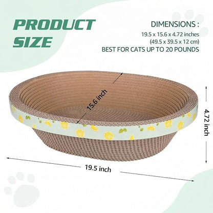 Oval Large Cat Scratcher Cardboard Bed Lounger Couch, Cat Scratching Board - Image 5