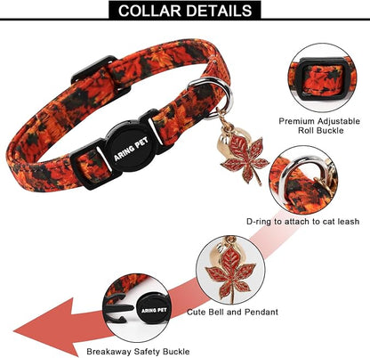 ARING PET 2 Pack Cat Collars, Breakaway Cotton Fall Halloween Kitten Collar - Image 6