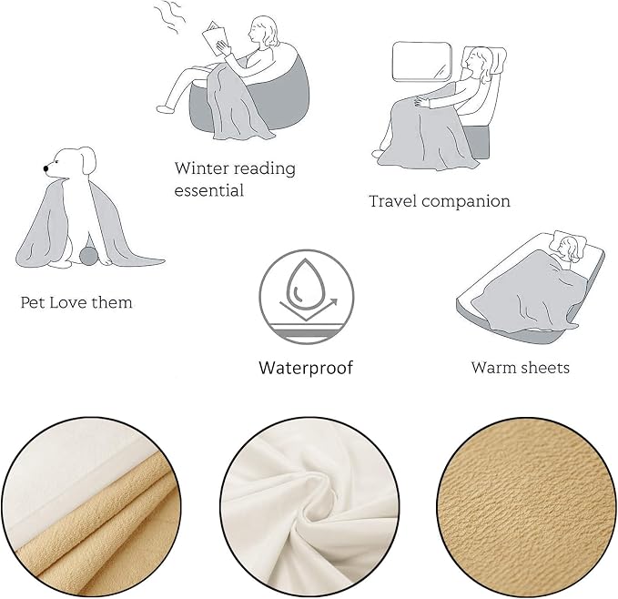 Ameritex Pet Bed Blanket Reversible 100% Waterproof Velvet Super Soft - Image 6