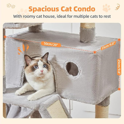 Taoqimiao Cat Tree 57.5-Inch, Cat Tower - Image 5