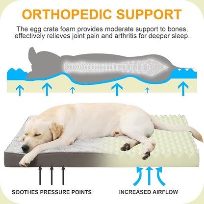 KSIIA Orthopedic Dog Bed Waterproof Dog Crate Bed - Image 2