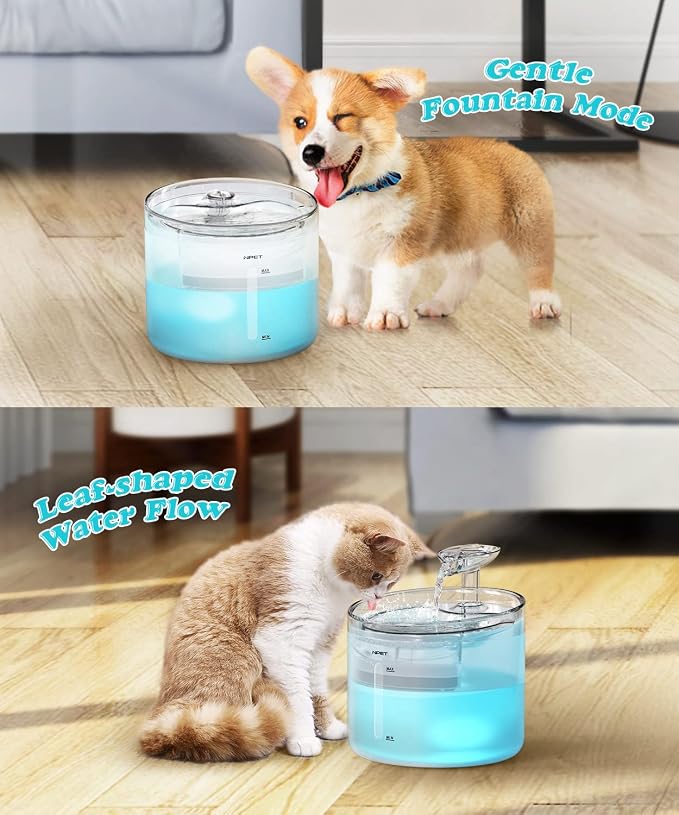 NPET WF100 Cat Fountain, 54oz/1.6L Automatic Pet Water Fountain Dog Water - Image 2