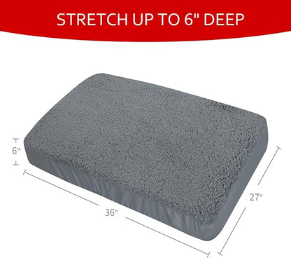 Dog Bed Covers Soft Plush Replacement Washable, Waterproof Pet Bed Liner Grey - Image 6