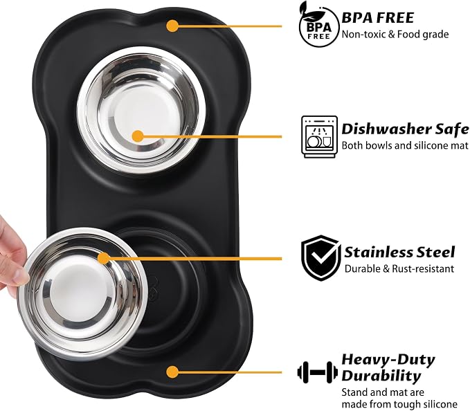 Hubulk Pet Dog Bowls 2 Stainless Steel Dog Bowl - Image 2