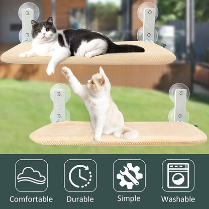 Sunhoo Cat Window Hammock Perch Cordless Perches Window Sill Seat Bed Foldable - Image 4
