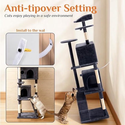 Sweetcrispy 80 Inch Cat Tree Tower, Indoor Cat Condo - Image 2