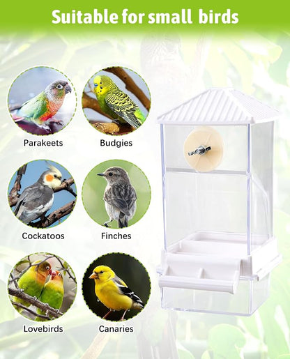 Hamiledyi Automatic Bird Feeder 2 Pcs No Mess Bird Cage Feeder Seed Food - Image 8