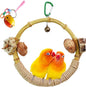 Circle Bird Swing with Bell, Bamboo Parakeet Rope Perches by MUYG
