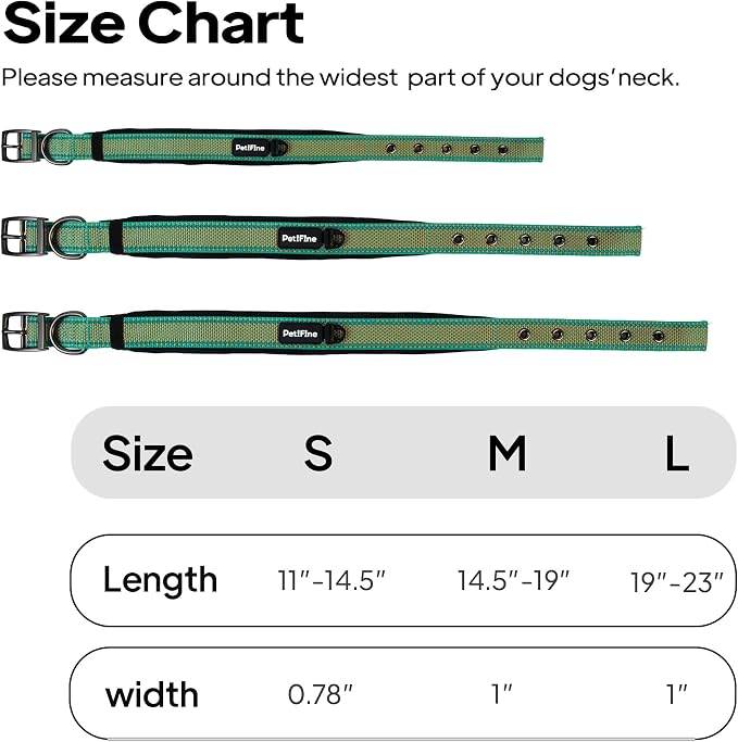 PetiFine Dog Collars for Small Dogs, Neoprene Padded and Adjustable, Reflective - Image 7