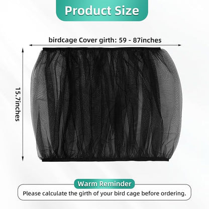Bird Cage Seed Catcher, Seed Catcher Guard Net Cover, Parrot Nylon Mesh Net - Image 7