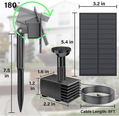 Biling Solar Water Pump Outdoor, Upgraded Solar Fountain Pump Kit - Image 2