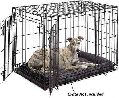 MidWest Homes for Pets QuietTime Dog Bed – Gray Faux Fur Bolster, Ultra-Soft - Image 3