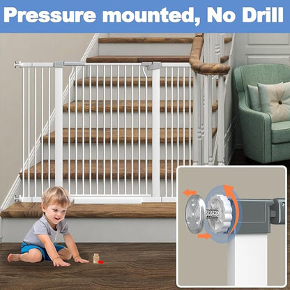 40.5"-54.7" Baby Gates for Doorways, 40.5" Tall Dog Gate Indoor, Walk Through - Image 4