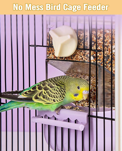 BNOSDM No Mess Bird Cage Feeders Automatic Bird Feeder Parrot Cage Accessories - Image 2