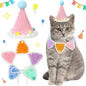Sanwuta 2 Pcs Cat Birthday Party Supplies, Knit Cat Hat Kitten Birthday Bib by Sanwuta