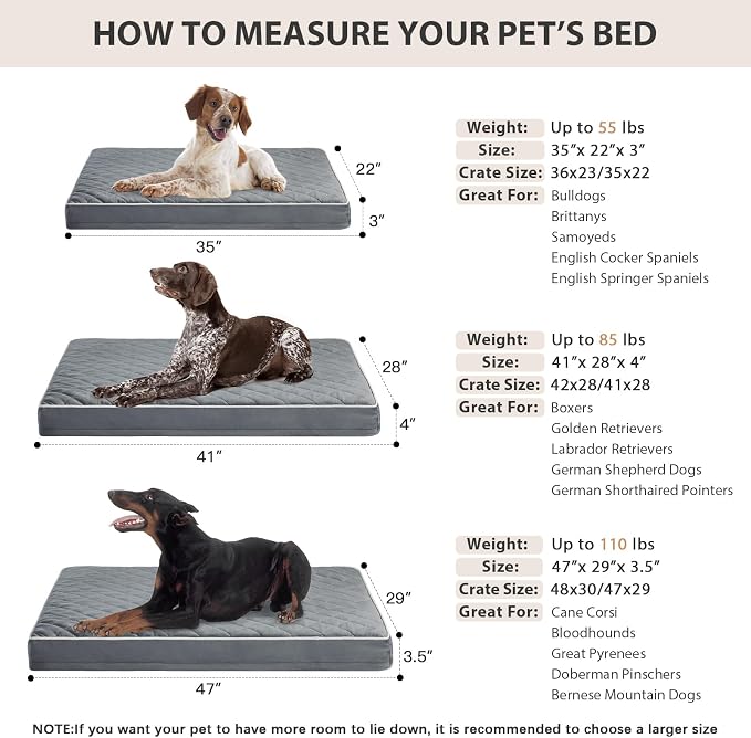 WNPETHOME Orthopedic Dog Bed for Crate, Waterproof Extra Large Dogs Bed - Image 6