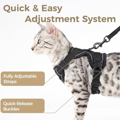 Cat Harness and Leash Set Escape Proof Tactical Small Kitten Harness Emotional - Image 4