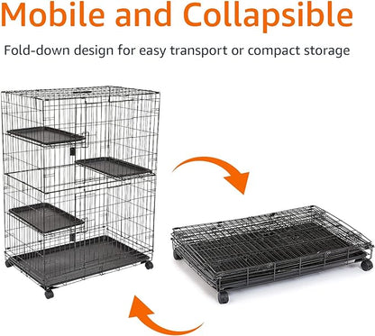 Amazon Basics Large 3-Tier Cat Cage Playpen - Image 5